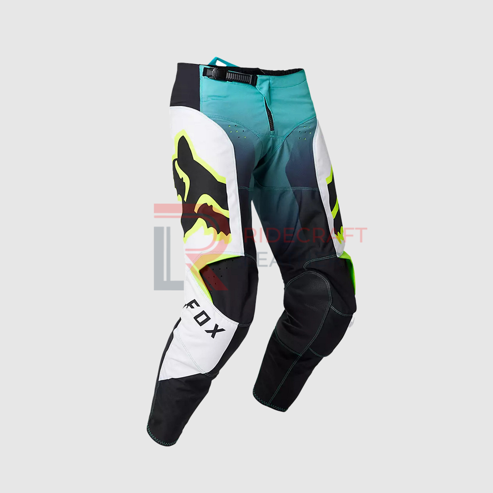 Blue & White Leather Motogp Pants