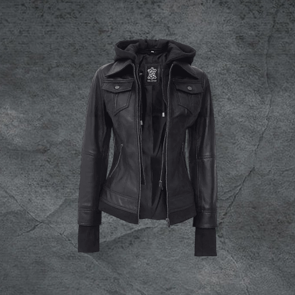 Womens Hooded Leather Jackets