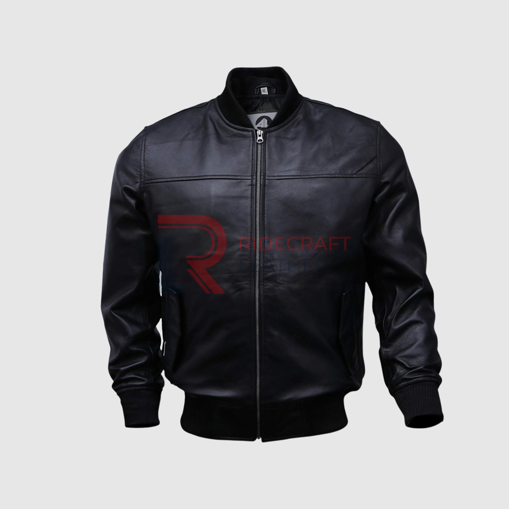 Mens Black Bomber Jacket
