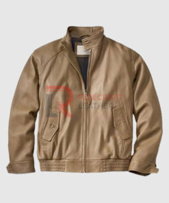 Mens LightBrown Bomber Jacket