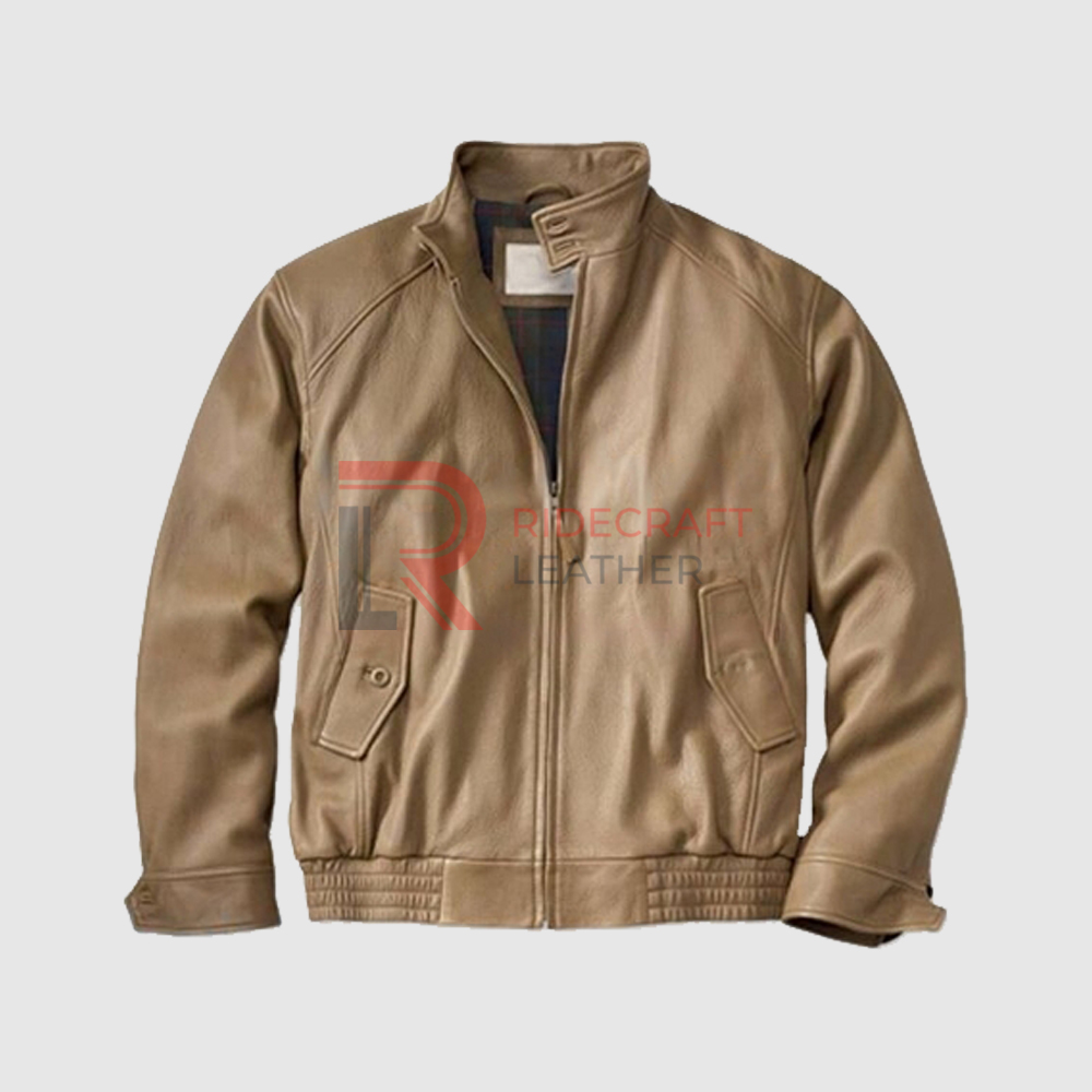 Mens LightBrown Bomber Jacket