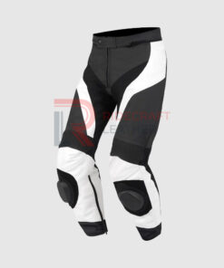 Black & White Leather Motogp Pants