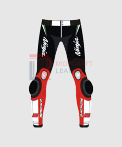 Red & Black Leather Motogp Pants