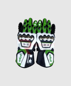 Green & White Kawasaki Motogp Gloves