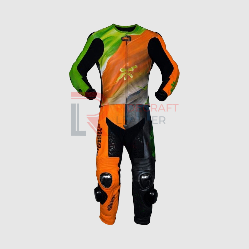 Green & Orange Motogp Race Suit