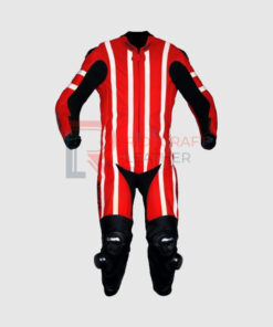 Red & White Motogp Race Suit