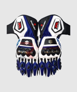 Blue & White Suzuki Motogp Gloves