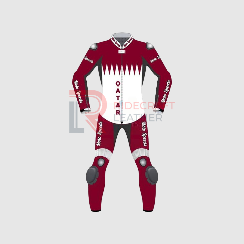 Red & White Motogp Race Suit