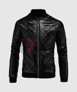 Mens Black Quilted Leather Jacket