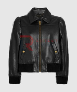 women Black Bomber Jacket
