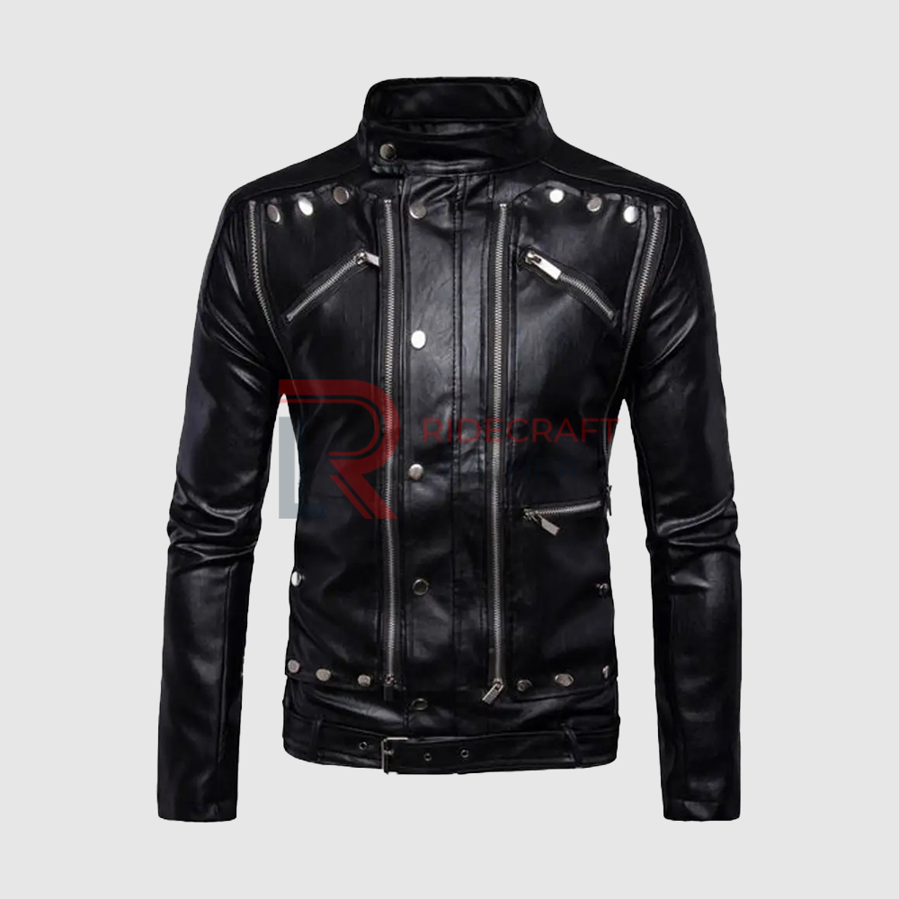 Mens Black Gothic Leather Leather