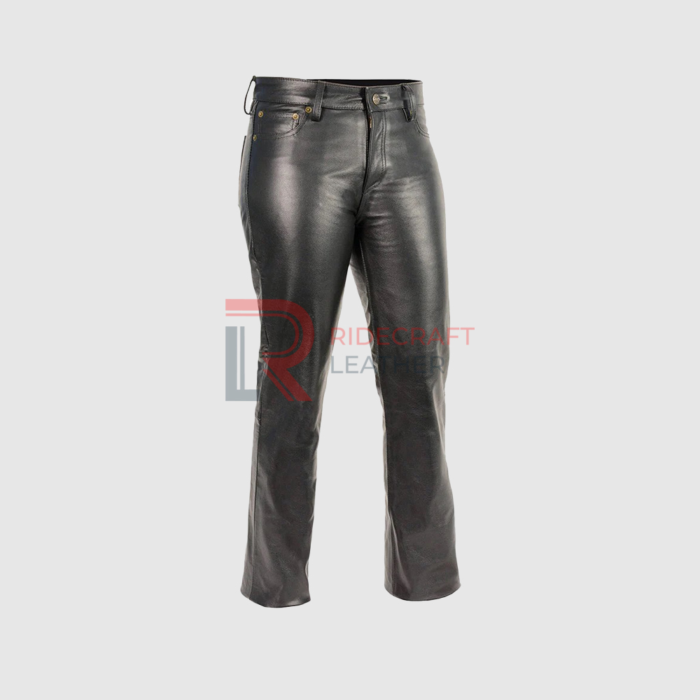 Mens Black Leather Pants