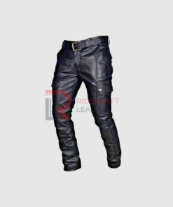 Mens Black Leather Pants
