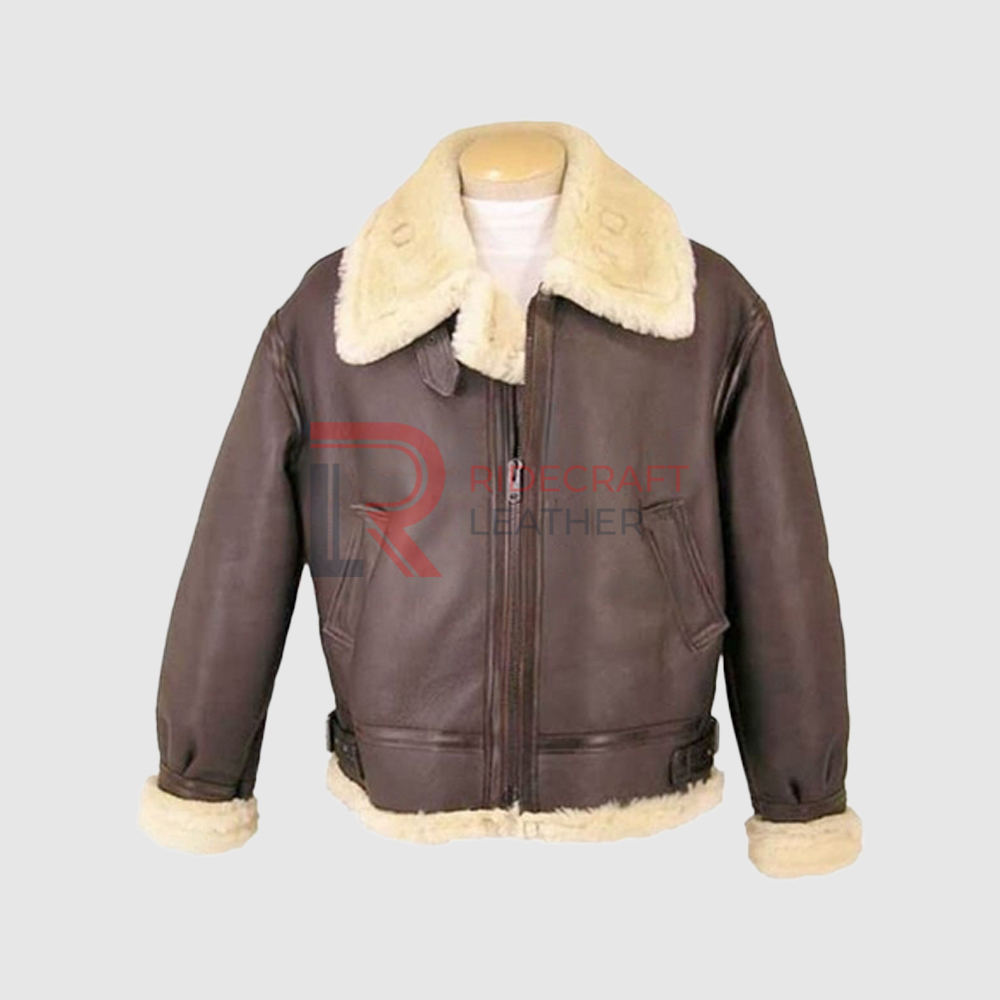 Mens Fur Brown Leather Jackets