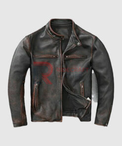 Mens Brown Biker Jecket