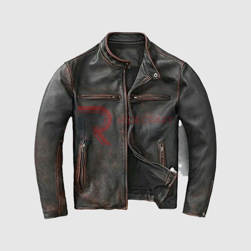 Mens Brown Biker Jecket