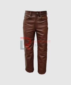 Mens Brown Leather Pants