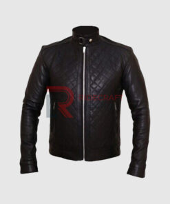 Mens Brown Quilted Leather Jacket