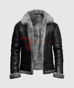Mens Fur Black Leather Jackets