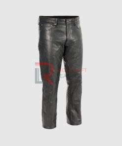 Mens Black Leather Pants