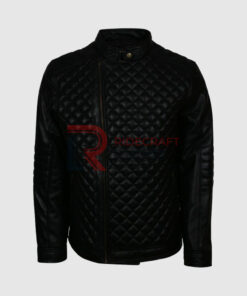 Mens Black Quilted Leather Jacket