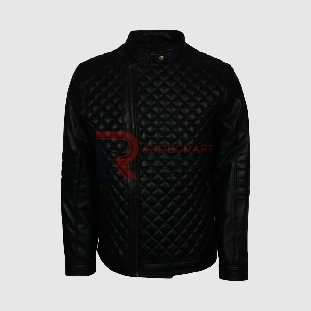 Mens Black Quilted Leather Jacket