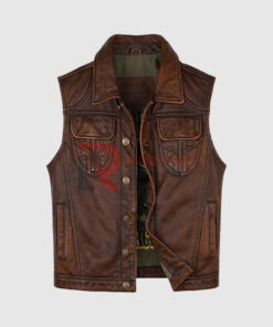 Mens Brown Leather Vest