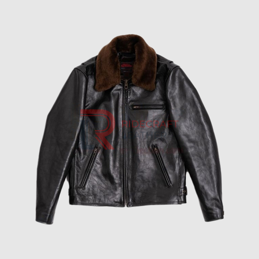 Mens Fur Grey Leather Jackets
