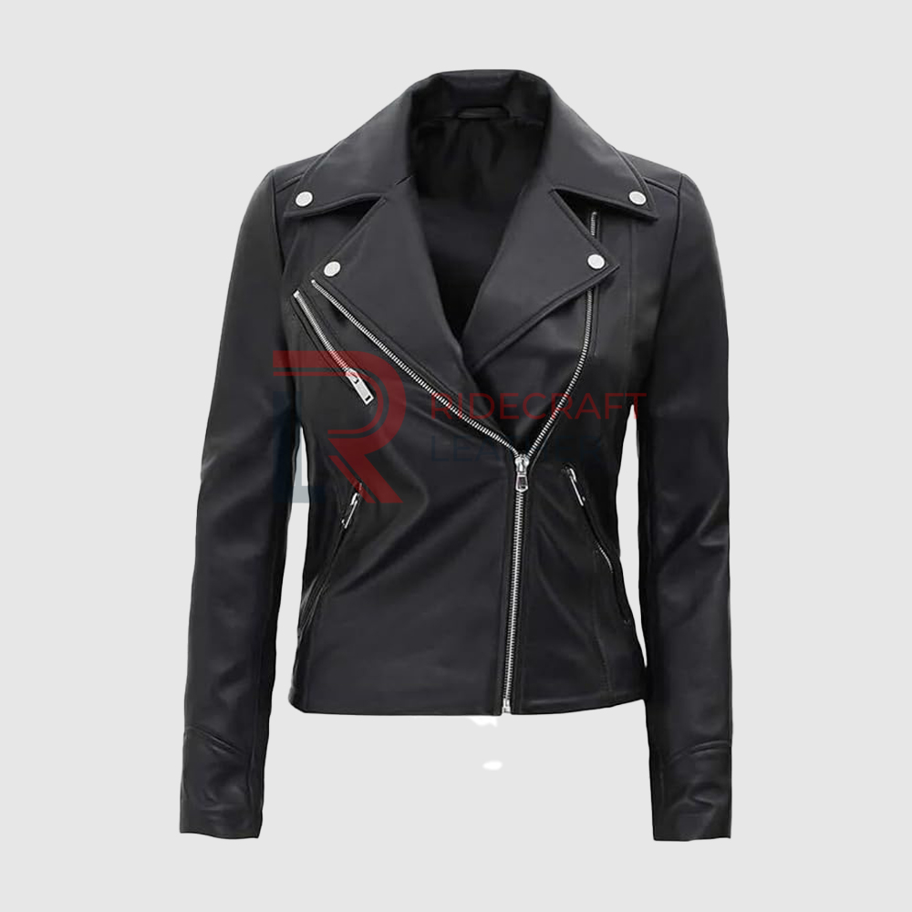 Women Black Biker Jacket