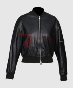 women Black Bomber Jacket