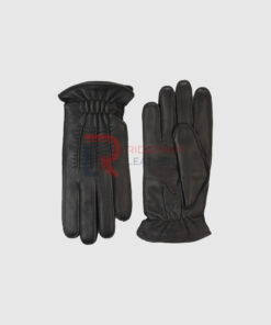 Women Black Leather Gloves