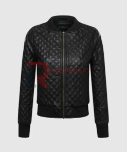 Women Black Quilted Jacket