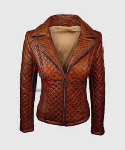 Women Brown Quilted Jacket