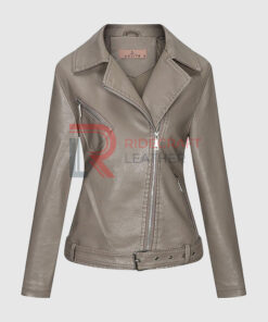 Women Grey Biker Jacket