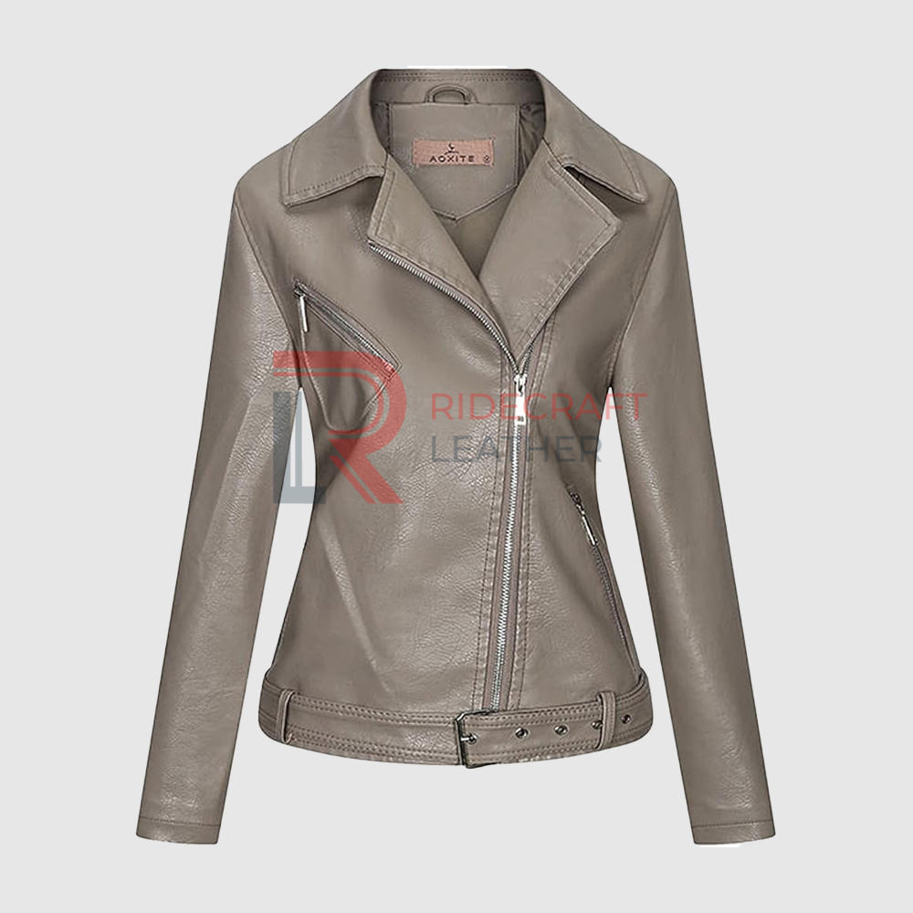 Women Grey Biker Jacket