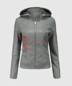Women Grey Hooded Jacket